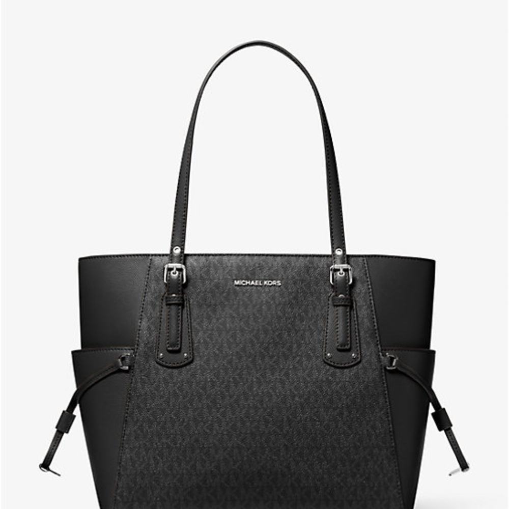 Michael Kors Black Tote with Structured Design and Durable Material